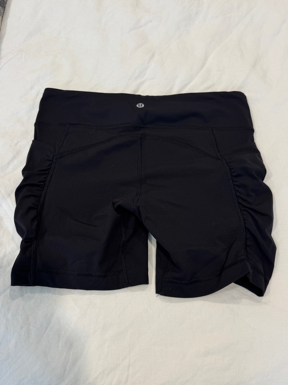 lululemon athletica Black Ruched Side Athletic Shorts Size 8